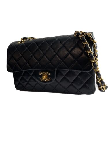 Chanel Classic 11:12 Double Flap Black Lambskin Medium