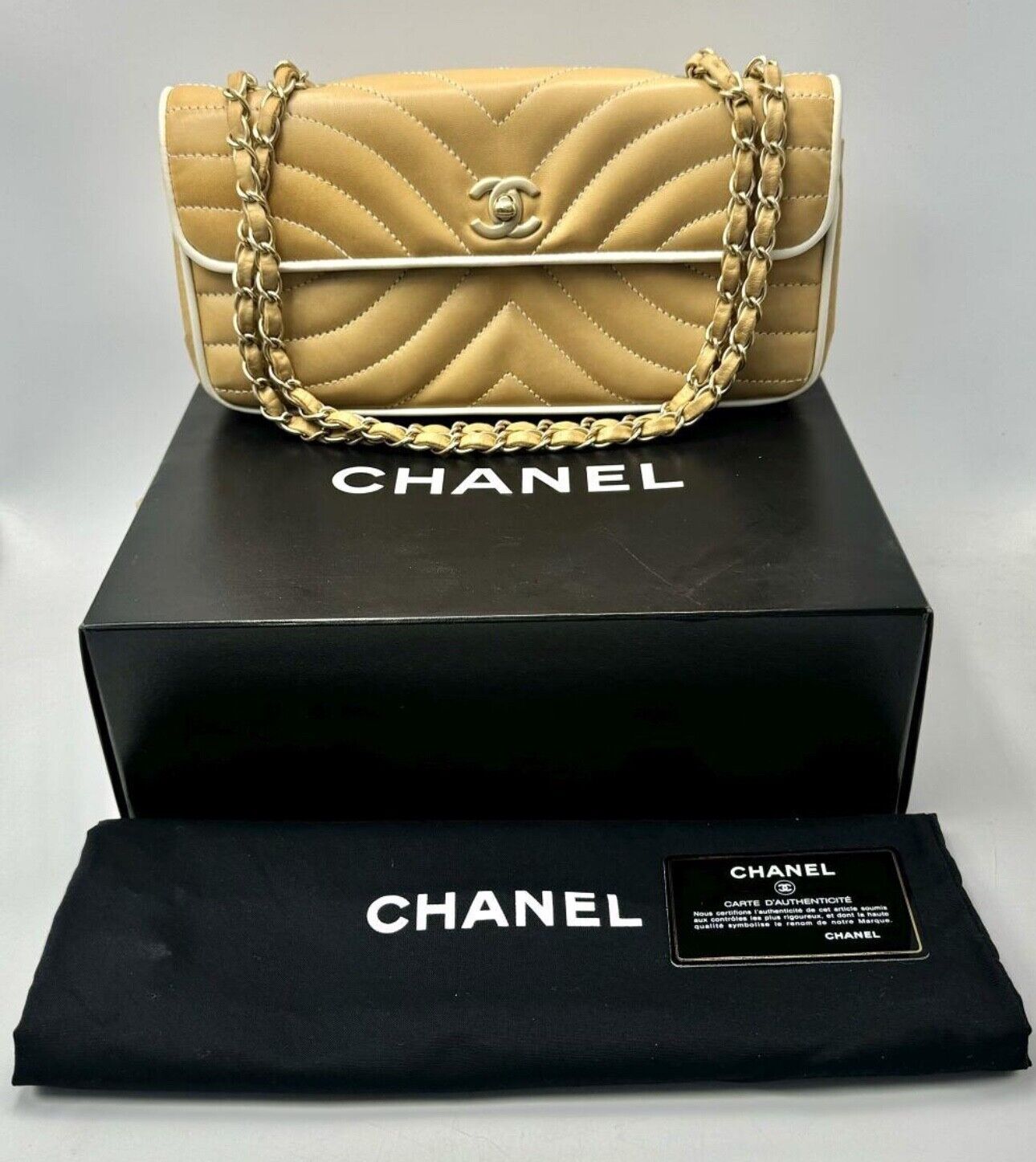 Chanel West Caramel Leather Shoulder Flap