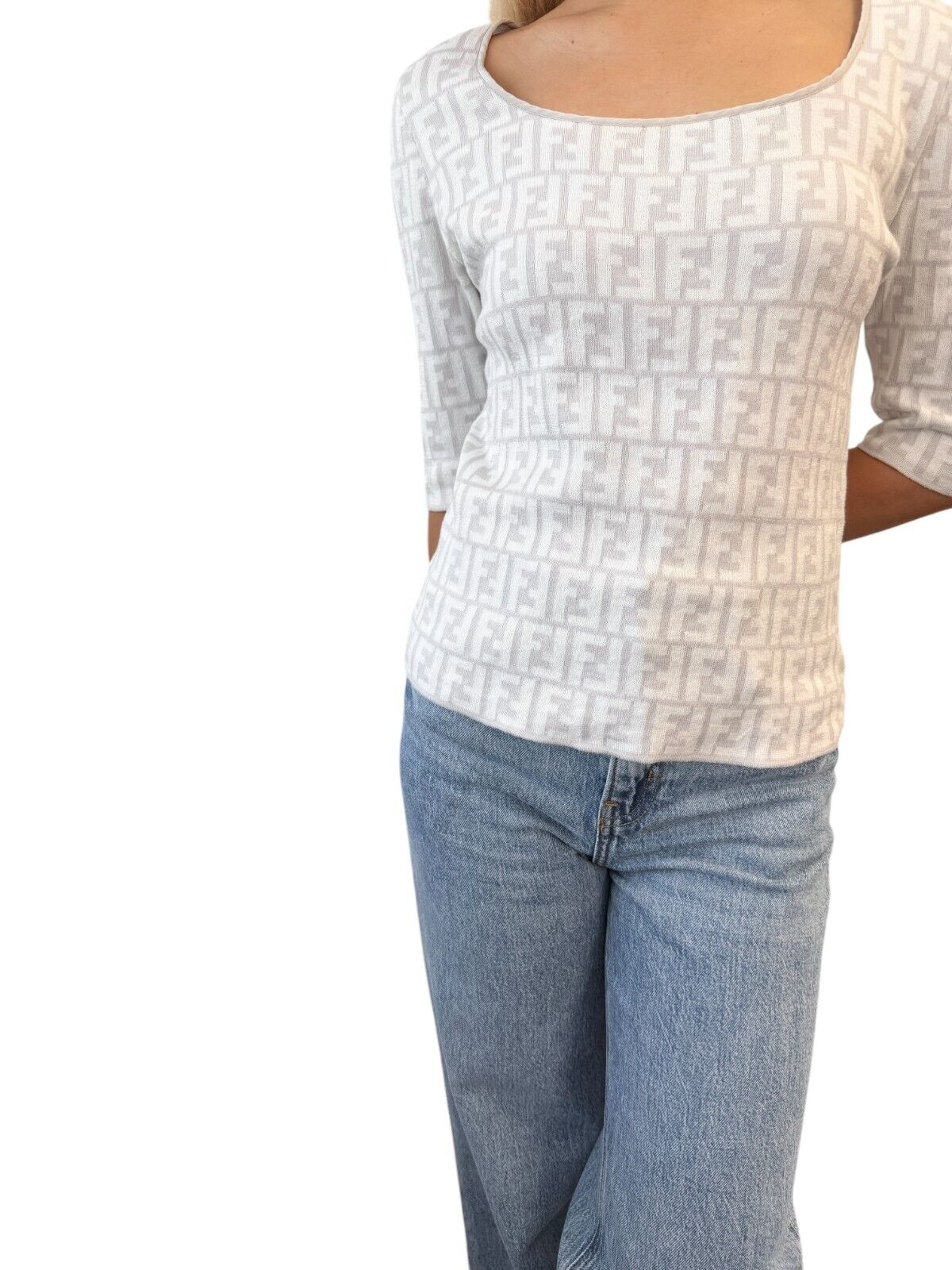 Fendi Zucca Monogram Logo Knit Top