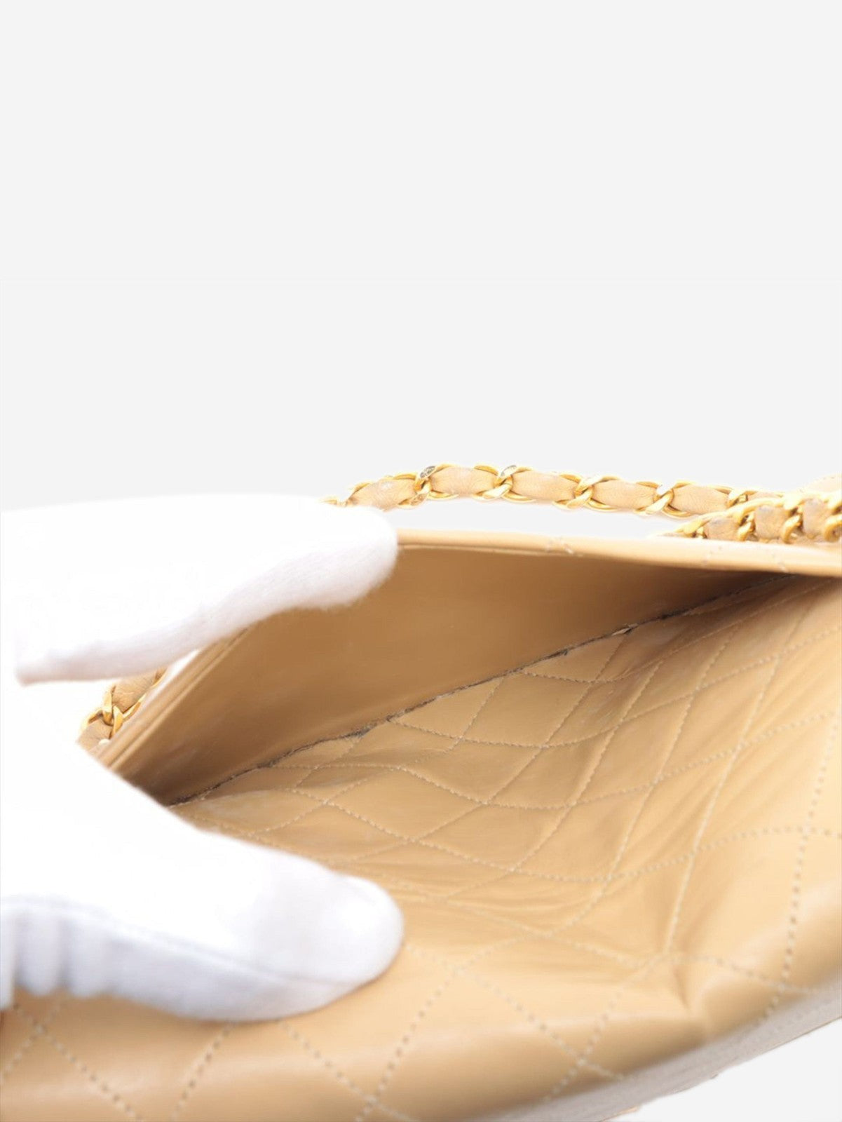 Chanel Beige medium lambskin Classic Double Flap