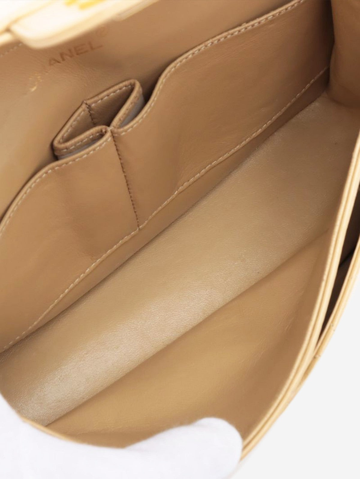 Chanel Beige medium lambskin Classic Double Flap