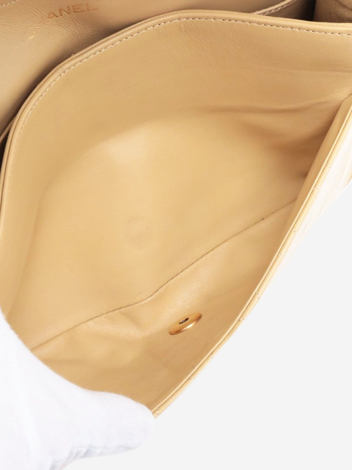 Chanel Beige medium lambskin Classic Double Flap