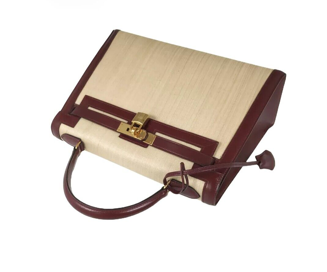 Hermès Kelly Burgundy Natural 32 Sellier