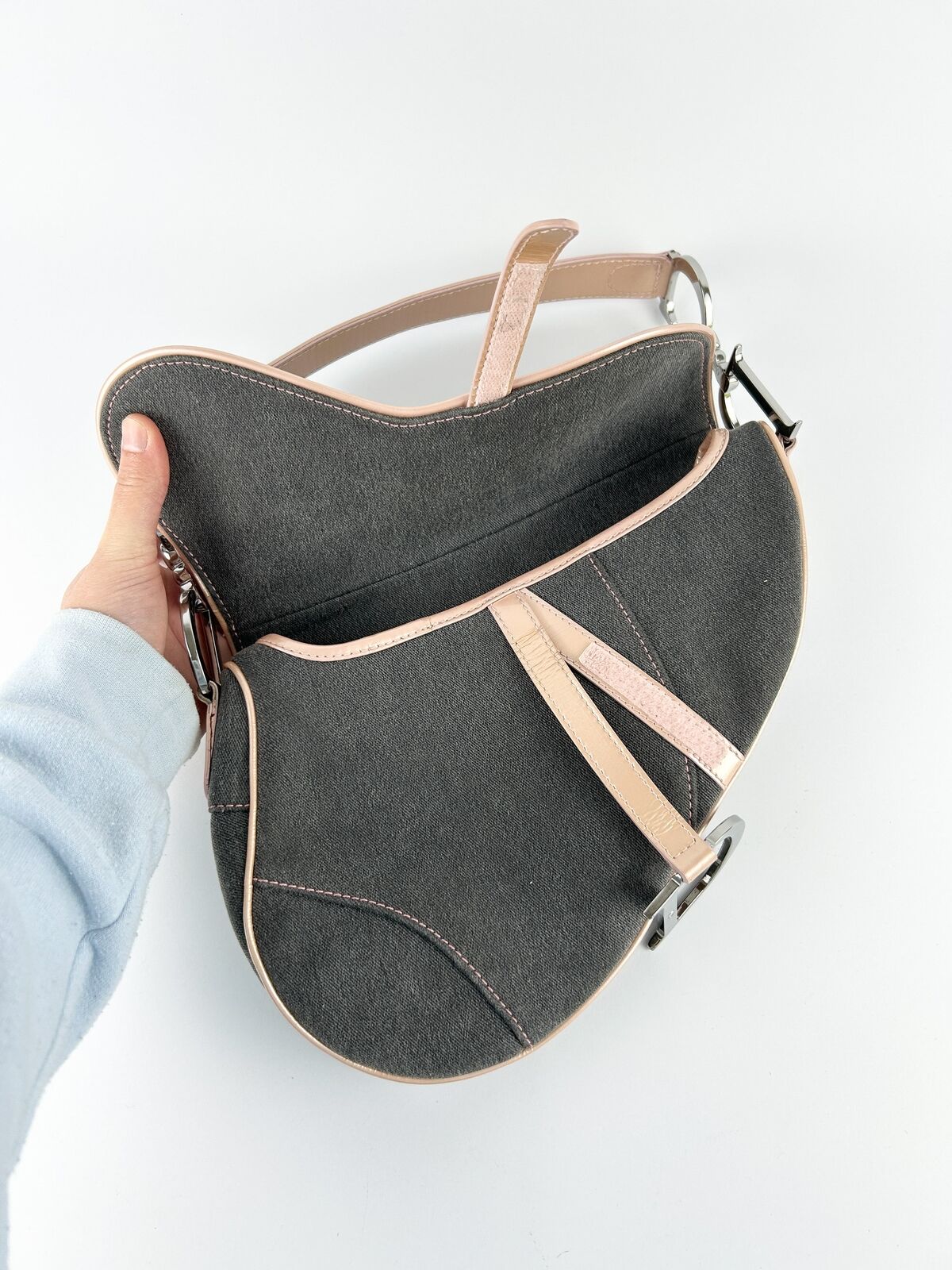 Christian Dior Denim Saddle Shoulder Bag