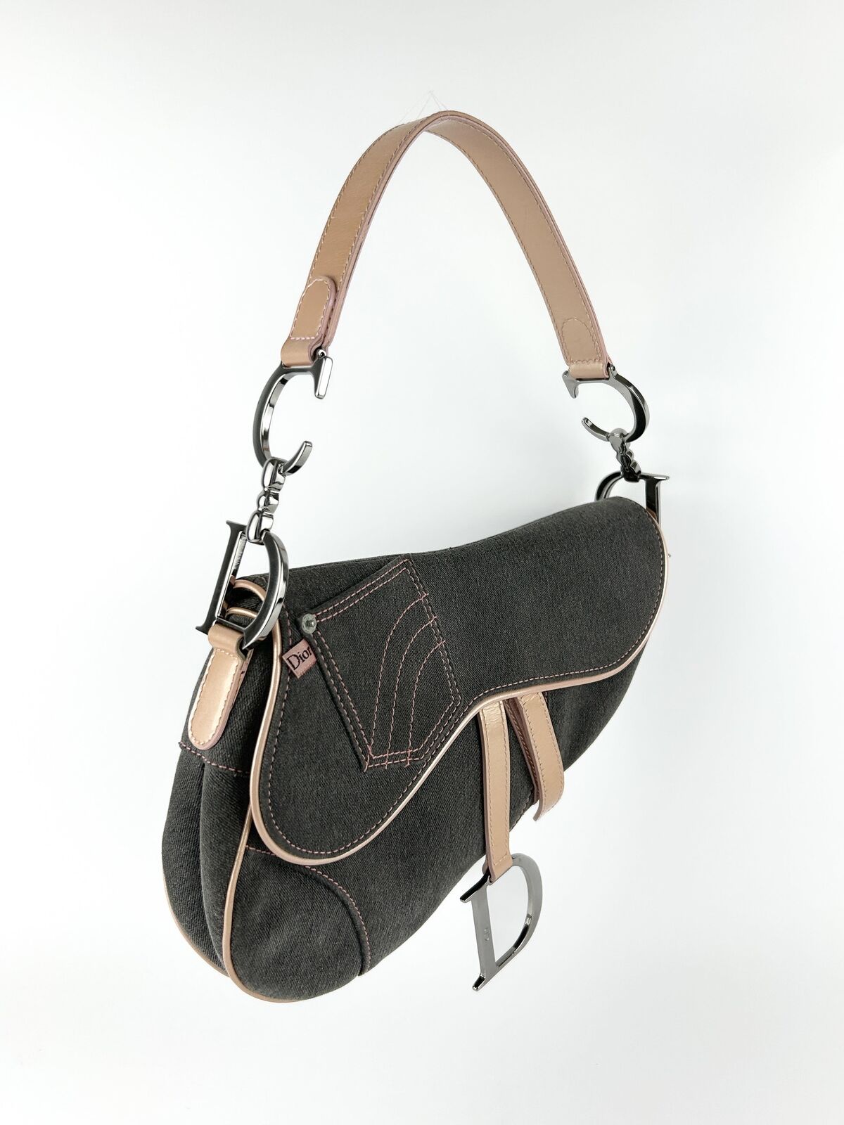 Christian Dior Denim Saddle Shoulder Bag