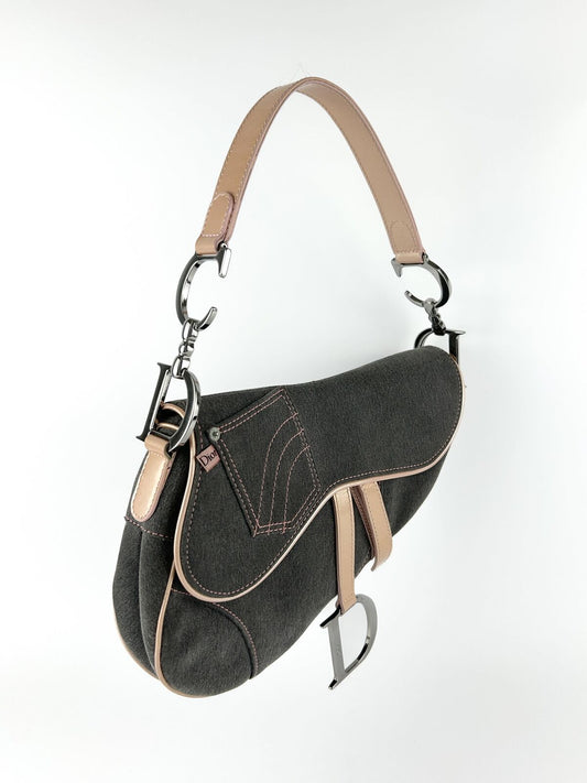 Christian Dior Denim Saddle Shoulder Bag