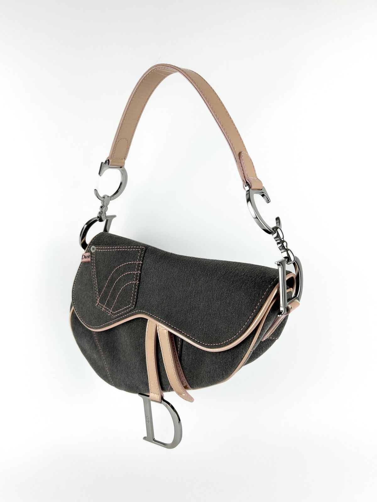 Christian Dior Denim Saddle Shoulder Bag