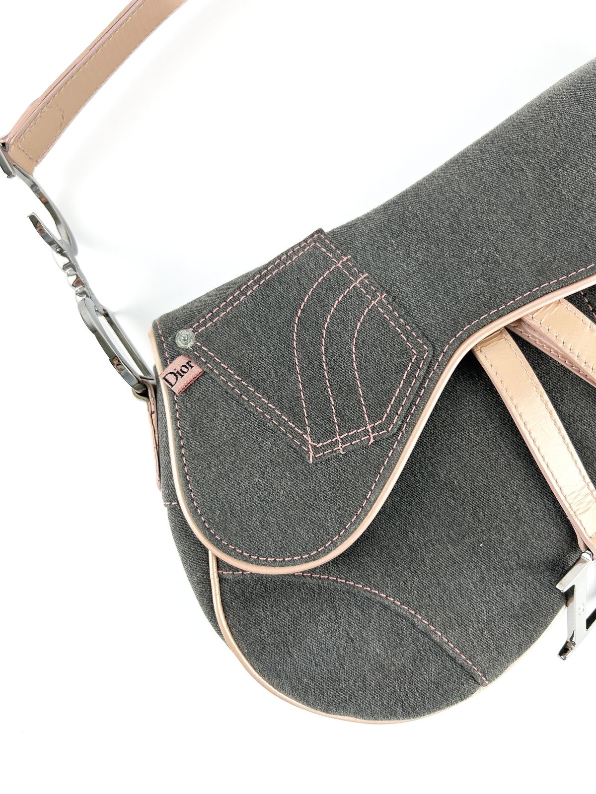 Christian Dior Denim Saddle Shoulder Bag