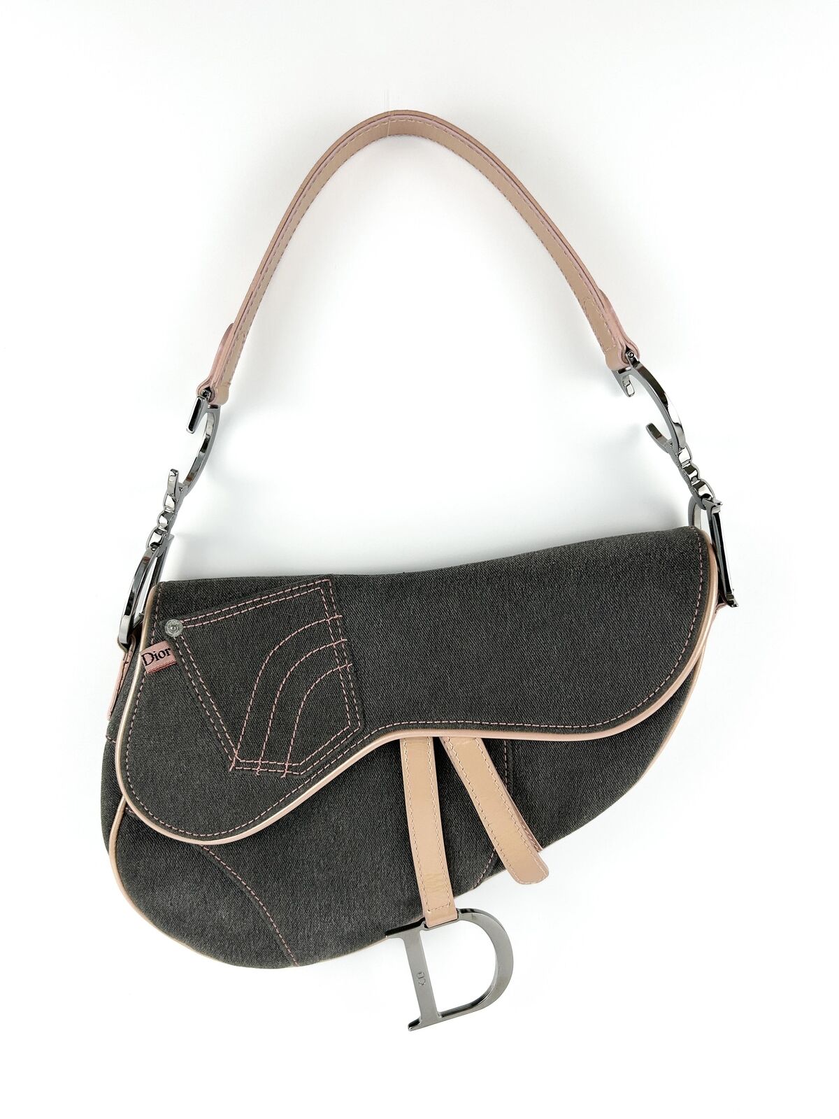 Christian Dior Denim Saddle Shoulder Bag