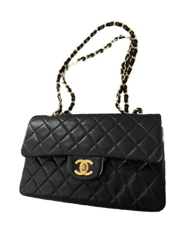 Chanel Classic 11:12 Double Flap Black Lambskin Medium