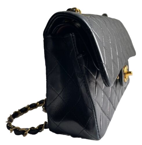 Chanel Classic 11:12 Double Flap Black Lambskin Medium