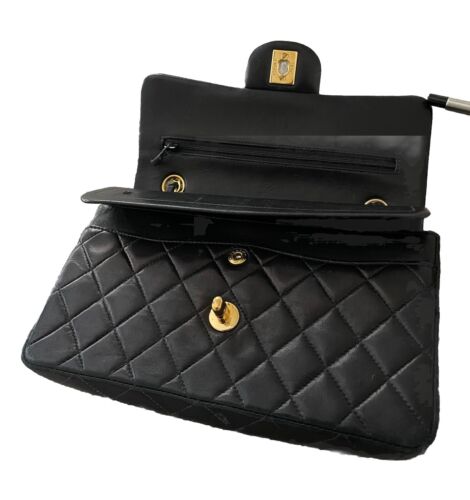Chanel Classic 11:12 Double Flap Black Lambskin Medium