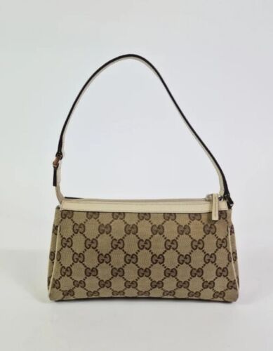 Y2K D-ring leather monogram canvas shoulder bag