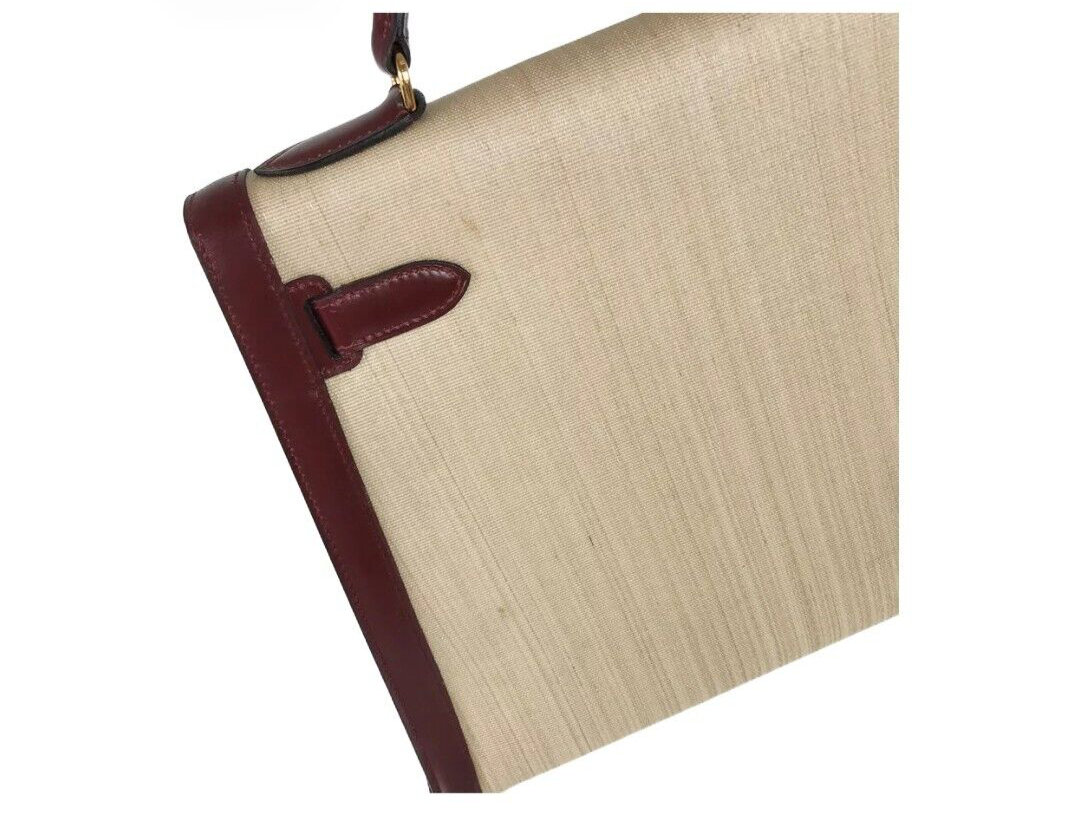 Hermès Kelly Burgundy Natural 32 Sellier