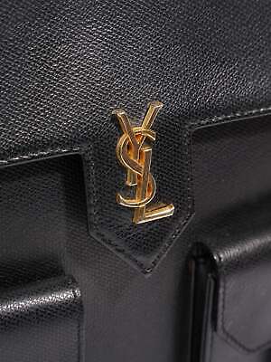Saint Laurent Top Handle Black Grained Leather Bag
