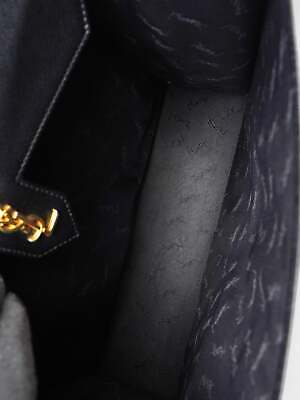 Saint Laurent Top Handle Black Grained Leather Bag