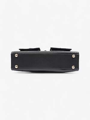Saint Laurent Top Handle Black Grained Leather Bag