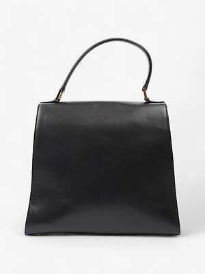Saint Laurent Top Handle Black Grained Leather Bag
