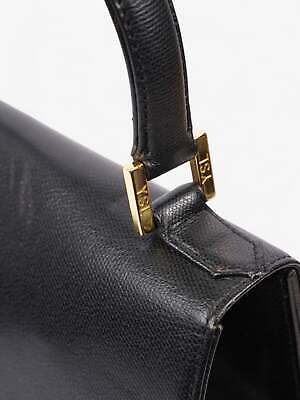 Saint Laurent Top Handle Black Grained Leather Bag