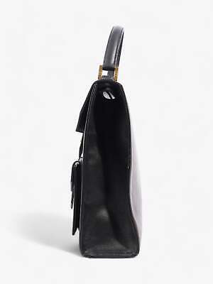 Saint Laurent Top Handle Black Grained Leather Bag
