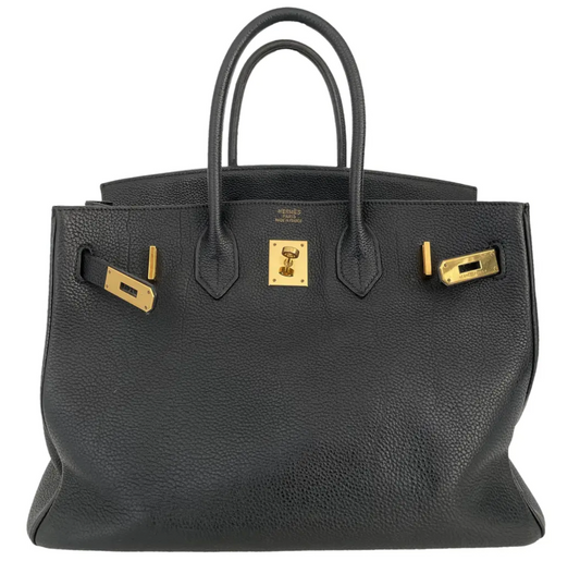 Hermes Birkin 35 In Black Togo Leather With Gold Hardware