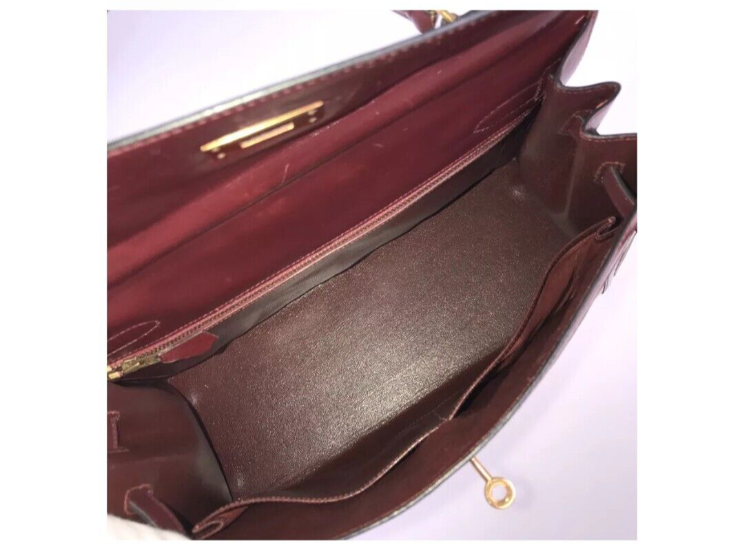 Hermès Kelly Burgundy Natural 32 Sellier