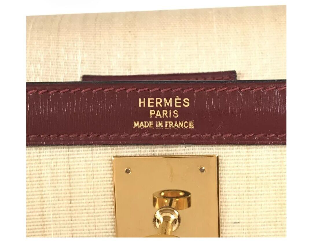 Hermès Kelly Burgundy Natural 32 Sellier