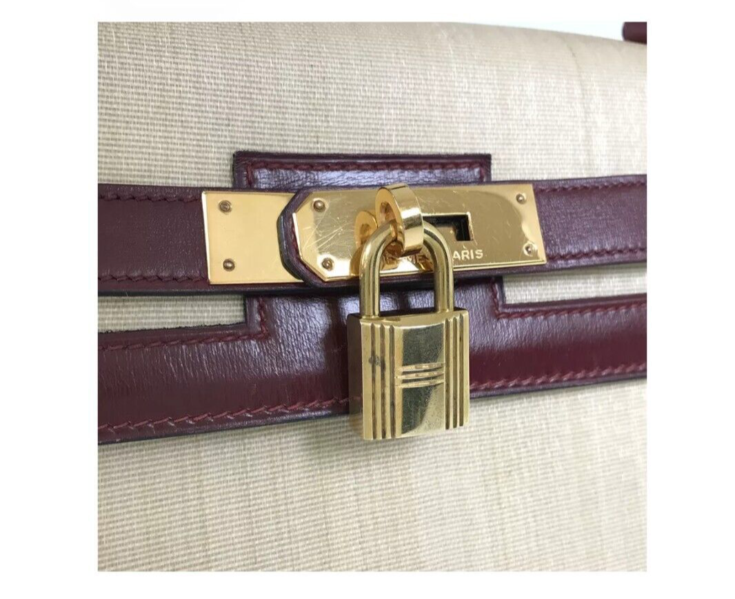 Hermès Kelly Burgundy Natural 32 Sellier