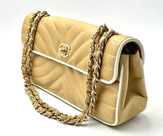 Chanel West Caramel Leather Shoulder Flap