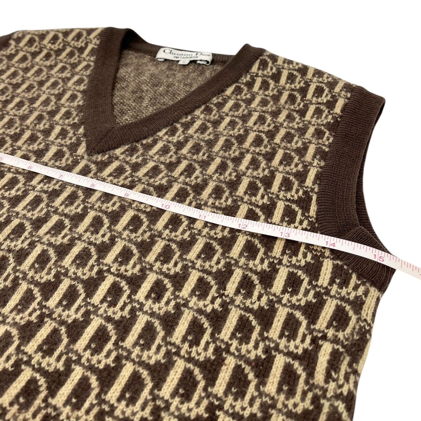 Christian Dior Trotter Monogram Logo Knit Vest V-neck