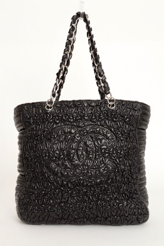 Chanel Large Astrakhan Black Quilted Leather