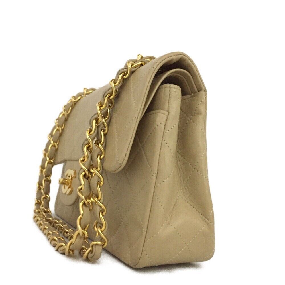 Chanel Classic Beige Lambskin Double Flap
