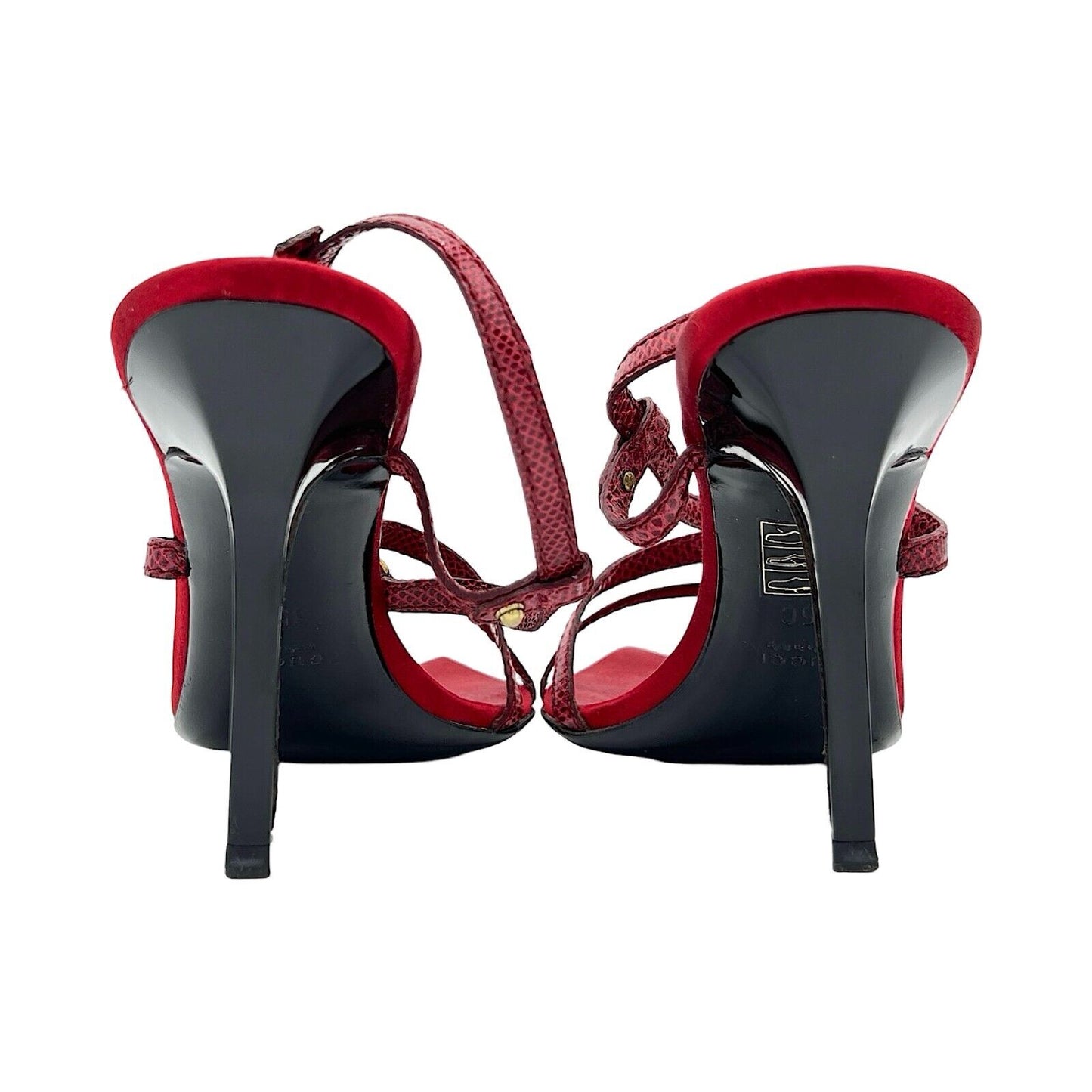 Red Gucci GG Heels Sandals