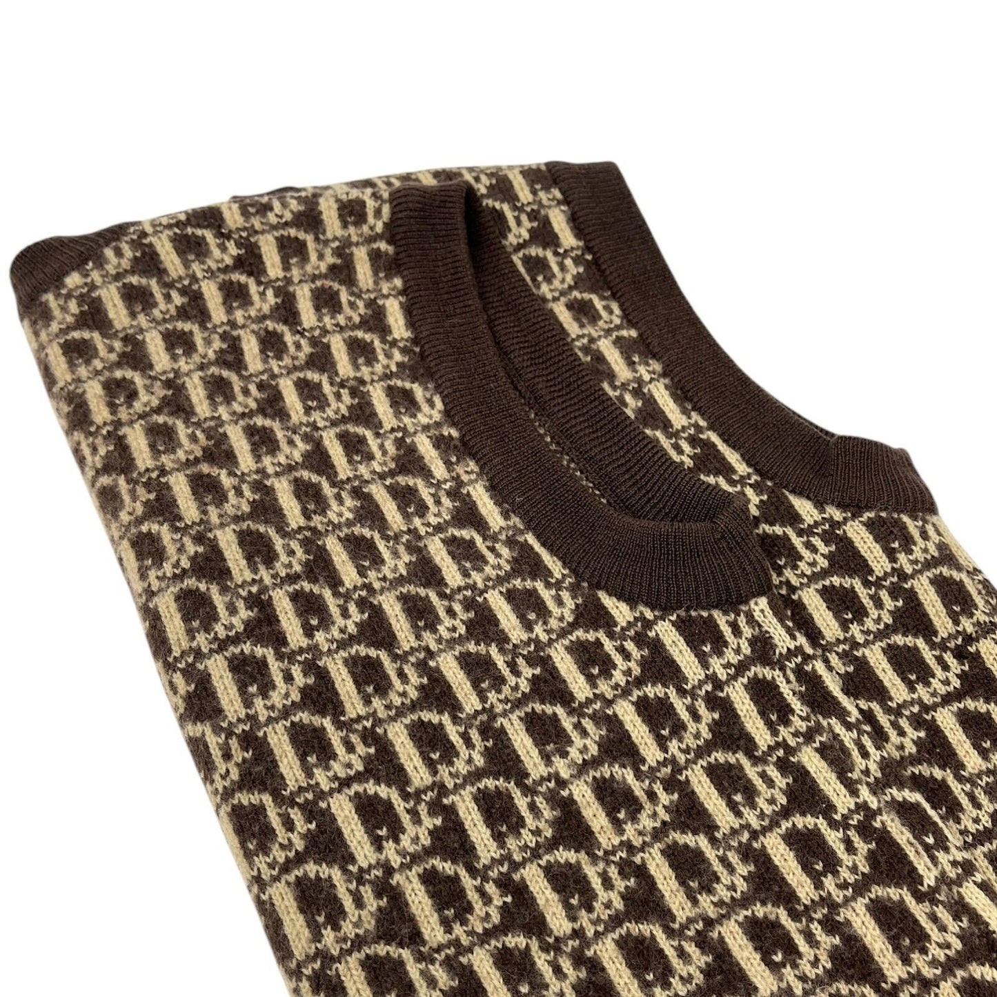 Christian Dior Trotter Monogram Logo Knit Vest V-neck