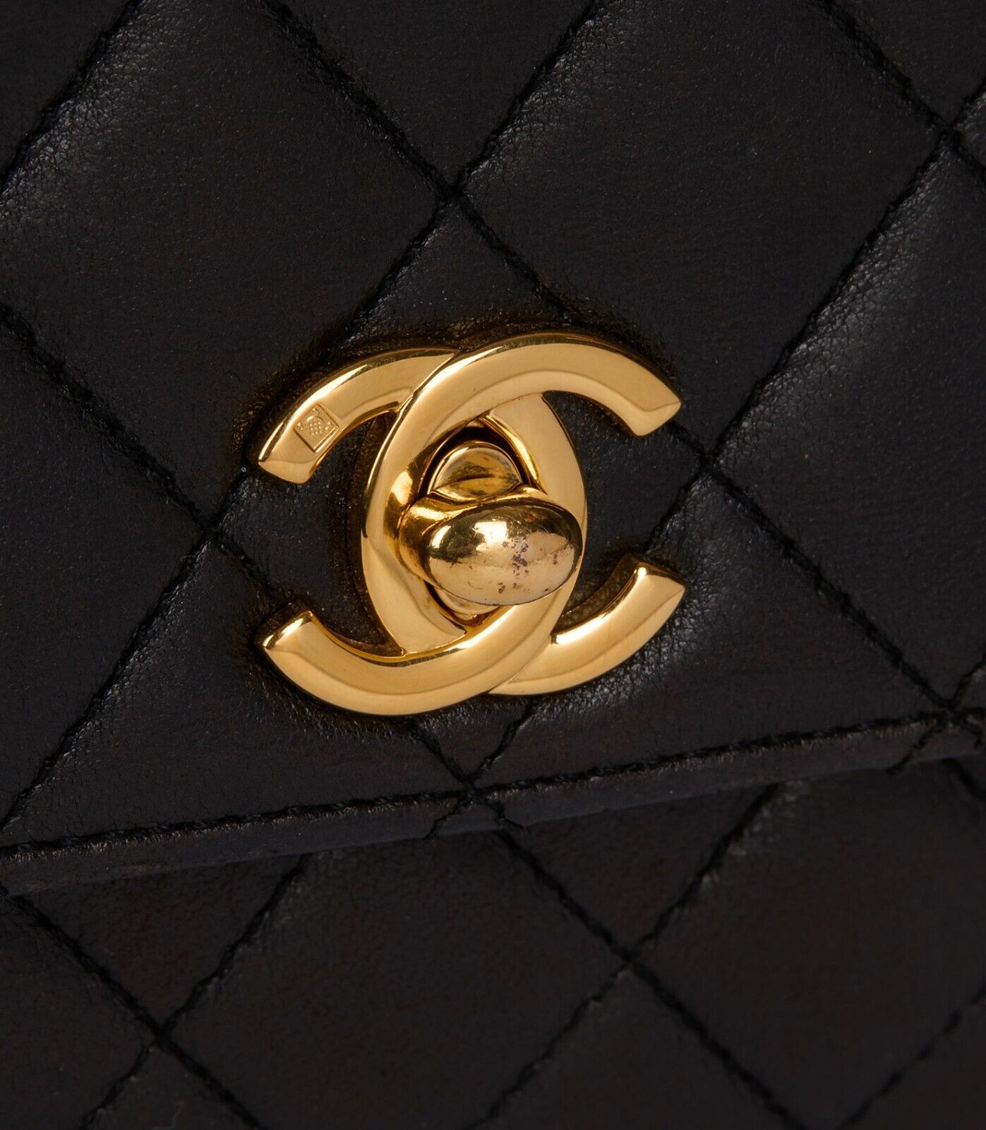 Chanel Black Quilted Lambskin Mini Classic Top Handle Flap