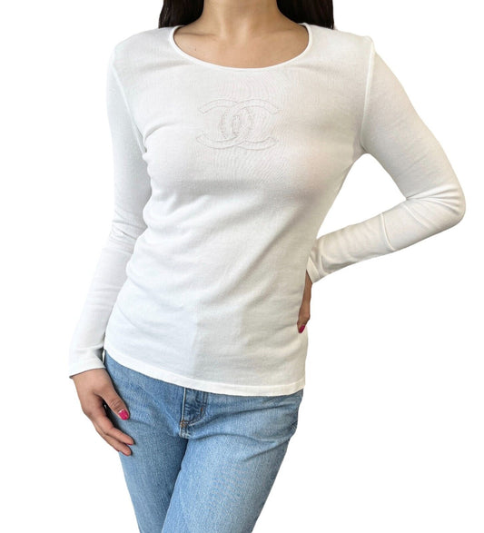 Chanel ﻿ 05C Big CC Logo Knit Top