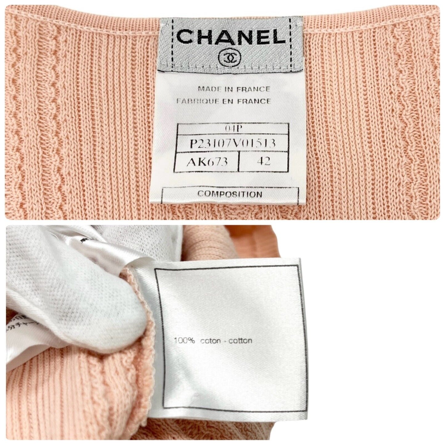 Chanel Vintage 04P CC Mark Logo Knit T-shirt