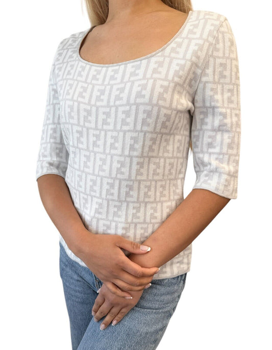 Fendi Zucca Monogram Logo Knit Top