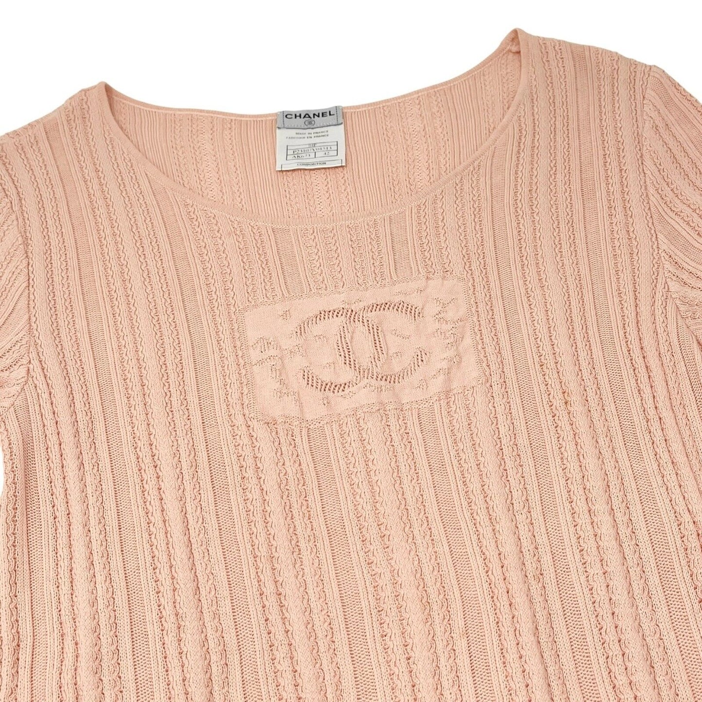 Chanel Vintage 04P CC Mark Logo Knit T-shirt