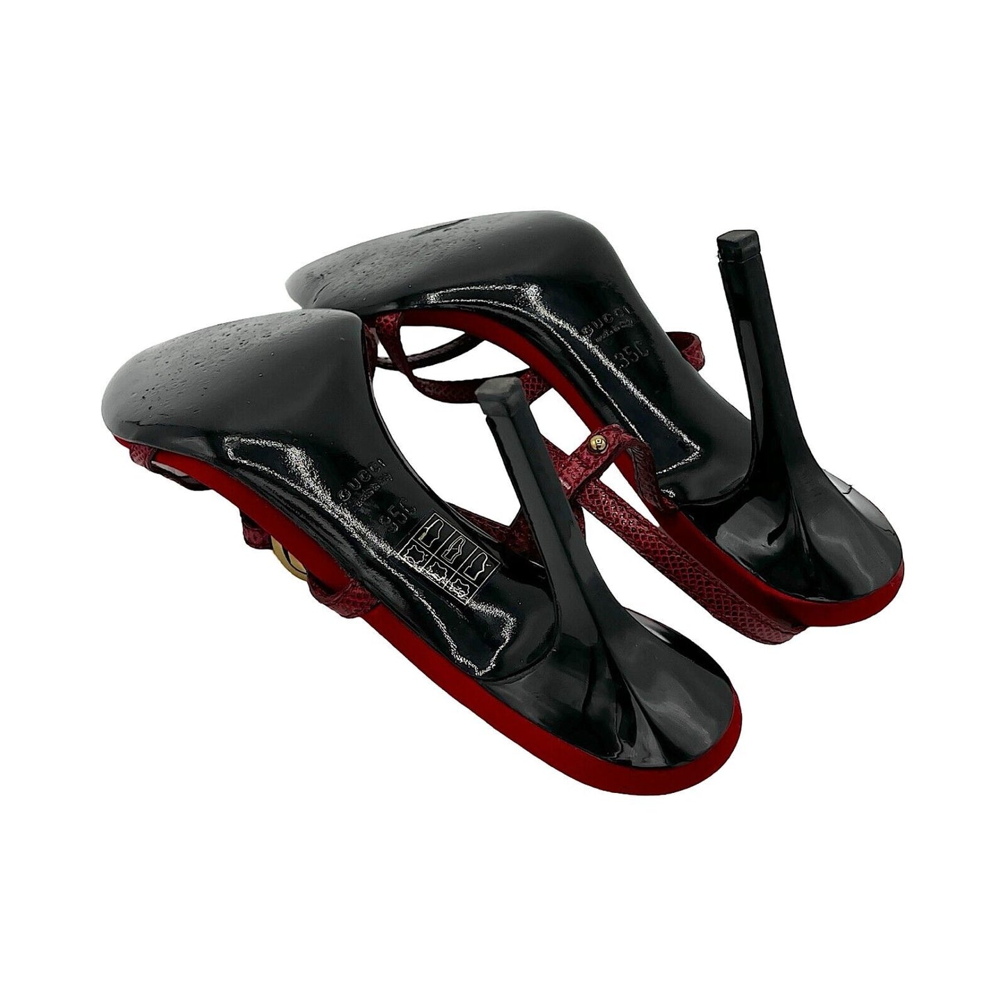 Red Gucci GG Heels Sandals