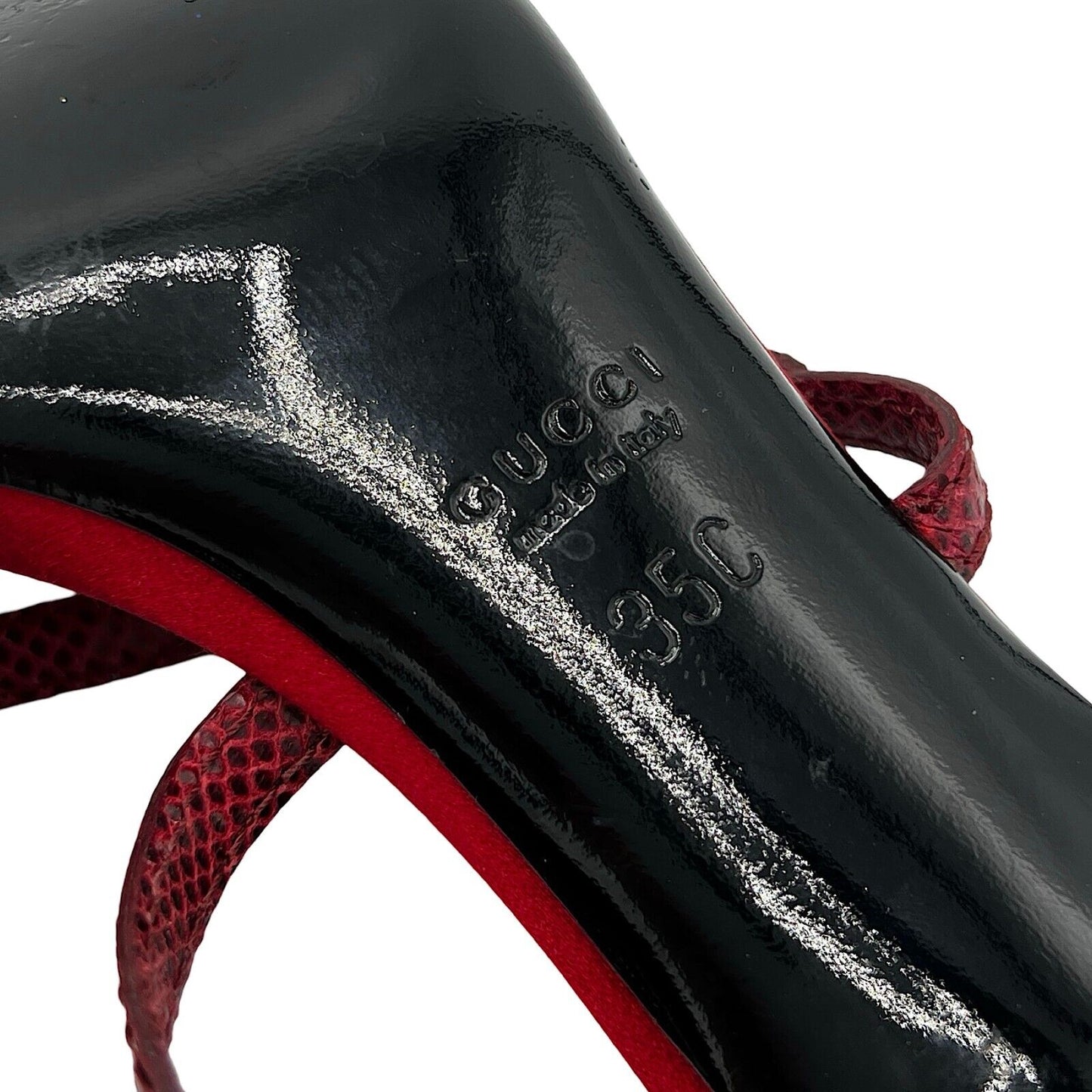 Red Gucci GG Heels Sandals