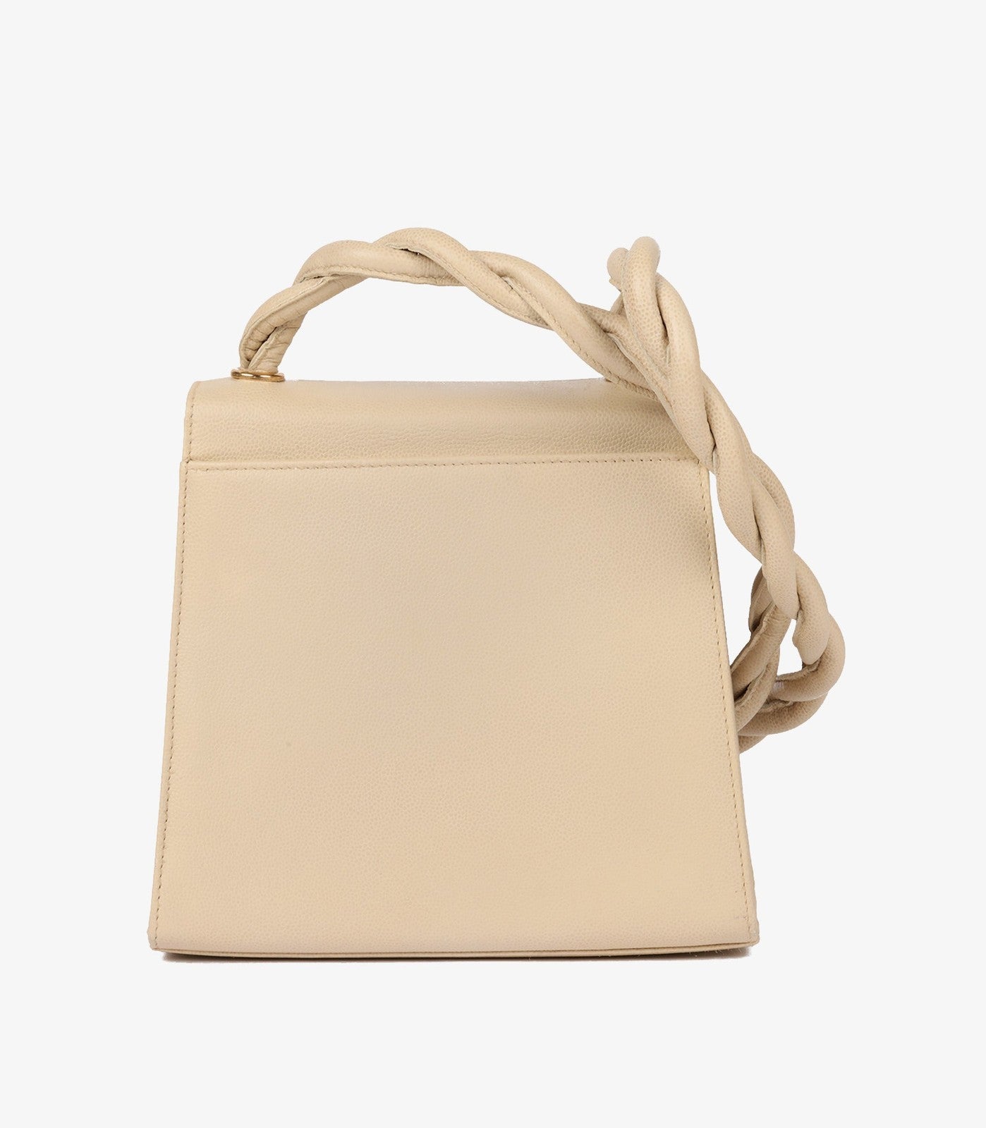 Chanel Cream Caviar Leather Braided Shoulder Bag