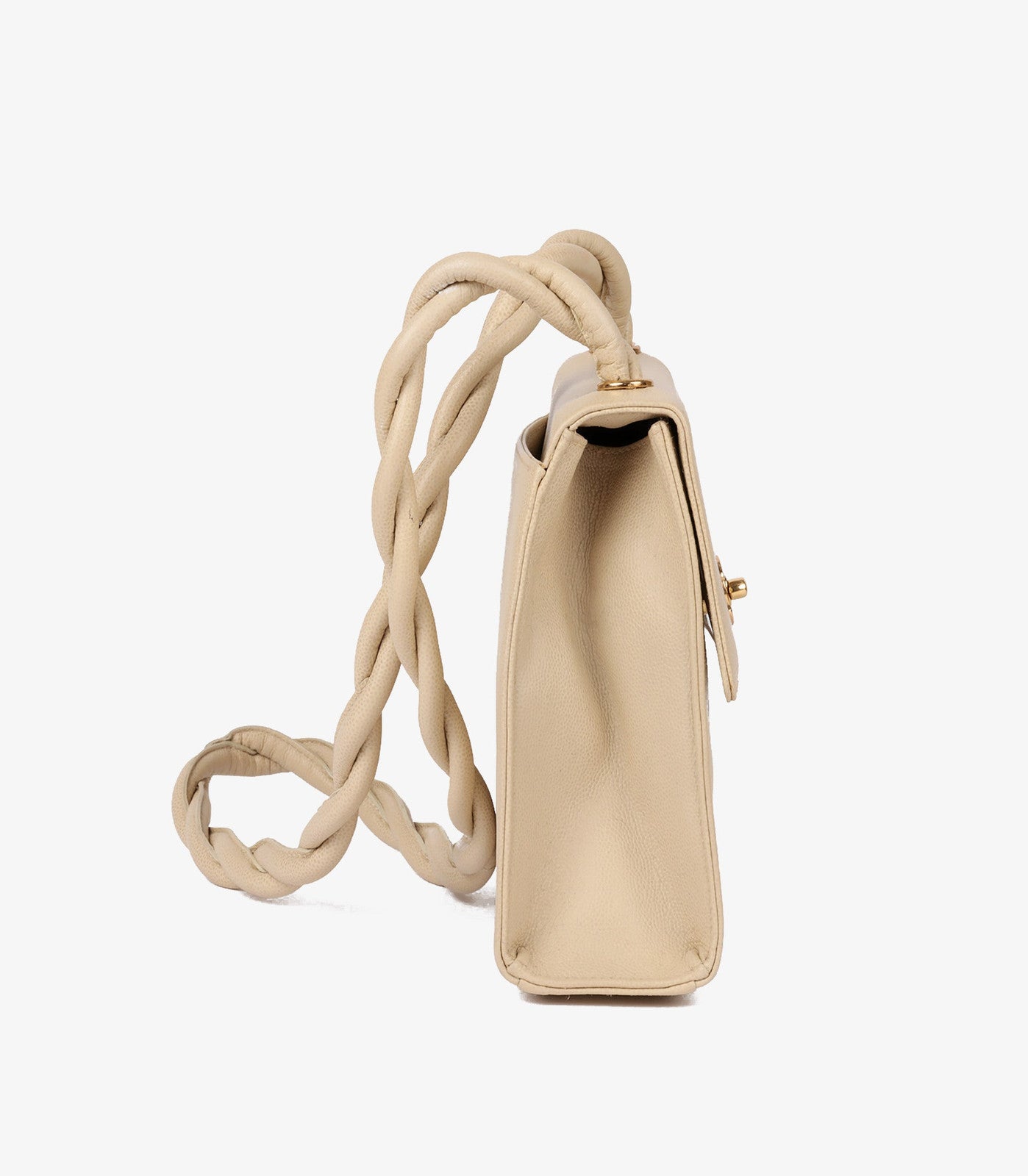 Chanel Cream Caviar Leather Braided Shoulder Bag