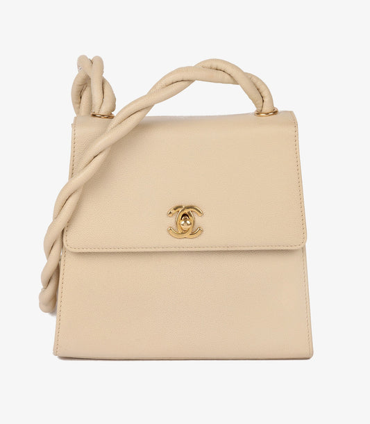 Chanel Cream Caviar Leather Braided Shoulder Bag
