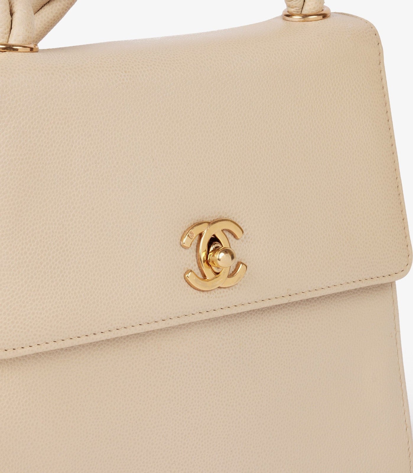 Chanel Cream Caviar Leather Braided Shoulder Bag